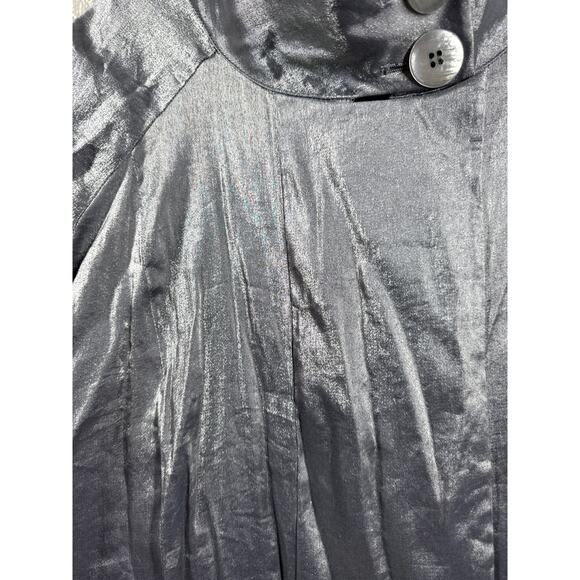 Ulla Popken Womens Mock Neck Short 3/4  Sleeve Pewter Silver Tunic Plus Sz 16/18 - Picture 2 of 5